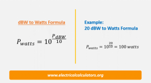 DBW To Watts Calculator - Decibel Watt To Watts Formula Conversion ...